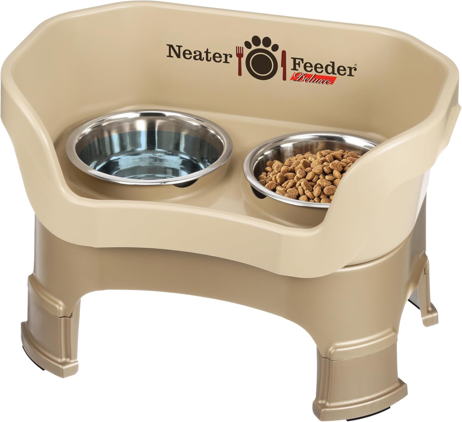 Neater Feeder Deluxe – Elevated Stainless Steel Dog Bowl Set for Small Dogs | Mess-Proof & Made in USA