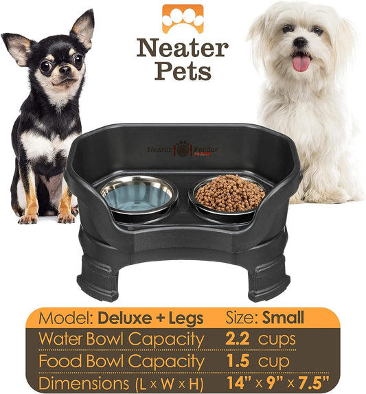 Neater Feeder Deluxe – Elevated Stainless Steel Dog Bowl Set for Small Dogs | Mess-Proof & Made in USA
