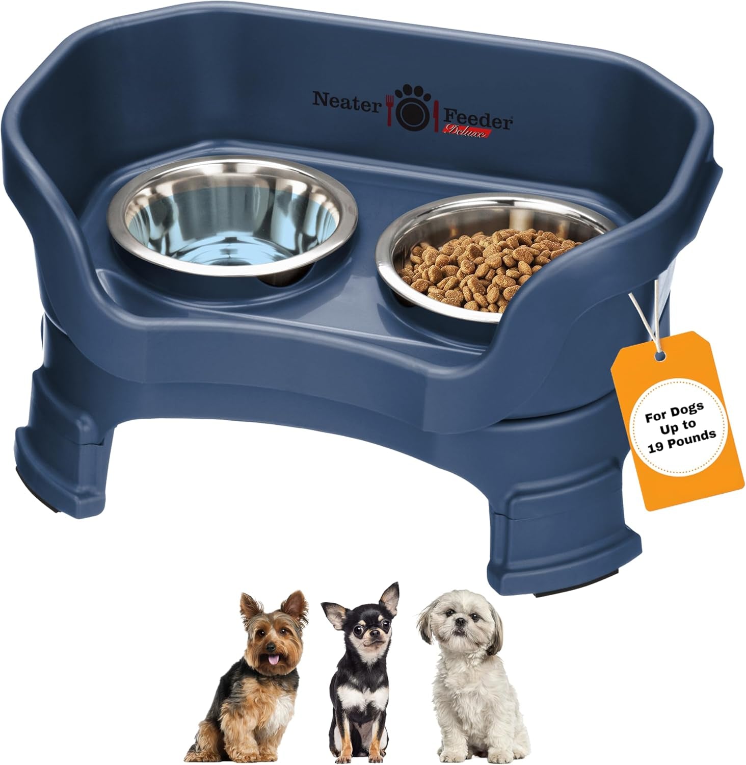Neater Feeder Deluxe – Elevated Stainless Steel Dog Bowl Set for Small Dogs | Mess-Proof & Made in USA