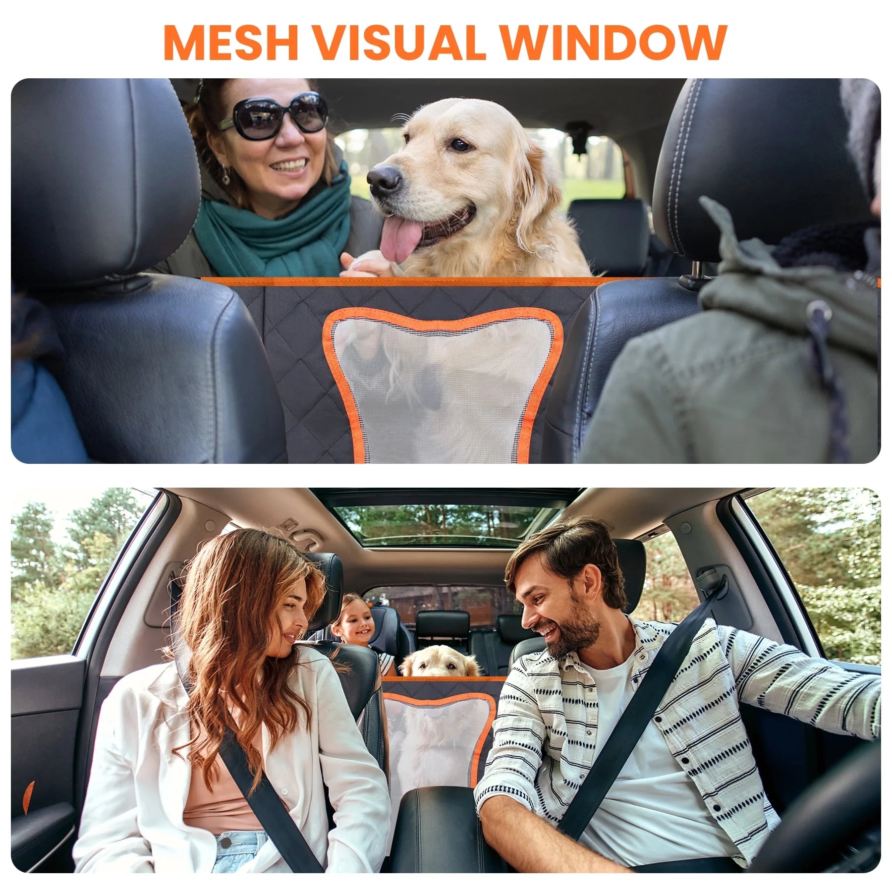 Collapsible Dog Car Seat Cover for Back Seat