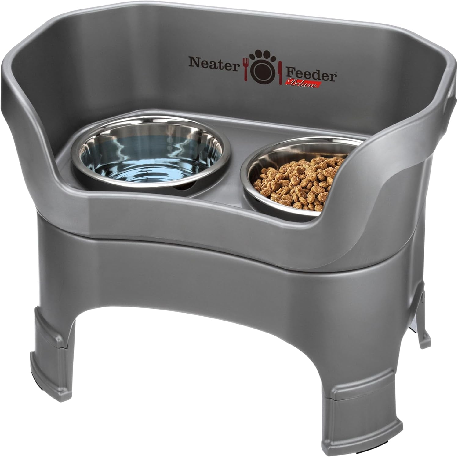 Neater Feeder Deluxe – Elevated Stainless Steel Dog Bowl Set for Small Dogs | Mess-Proof & Made in USA