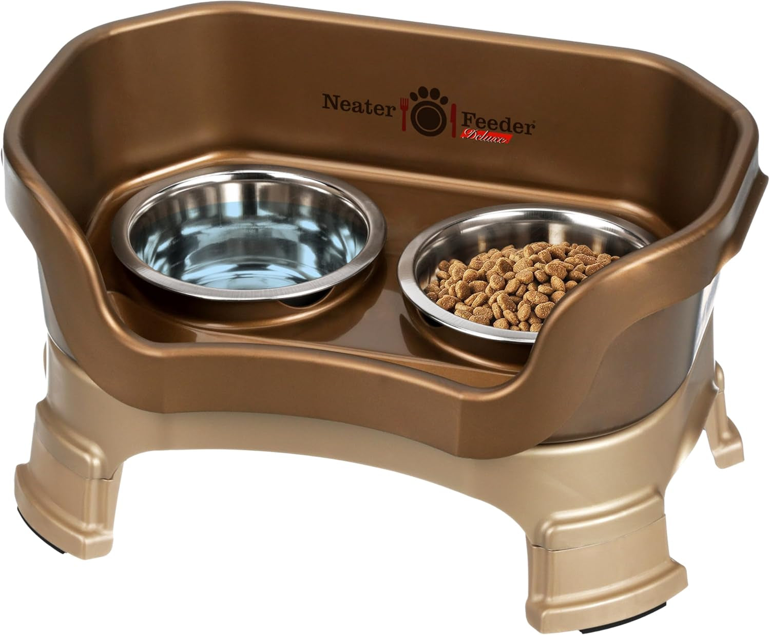 Neater Feeder Deluxe – Elevated Stainless Steel Dog Bowl Set for Small Dogs | Mess-Proof & Made in USA