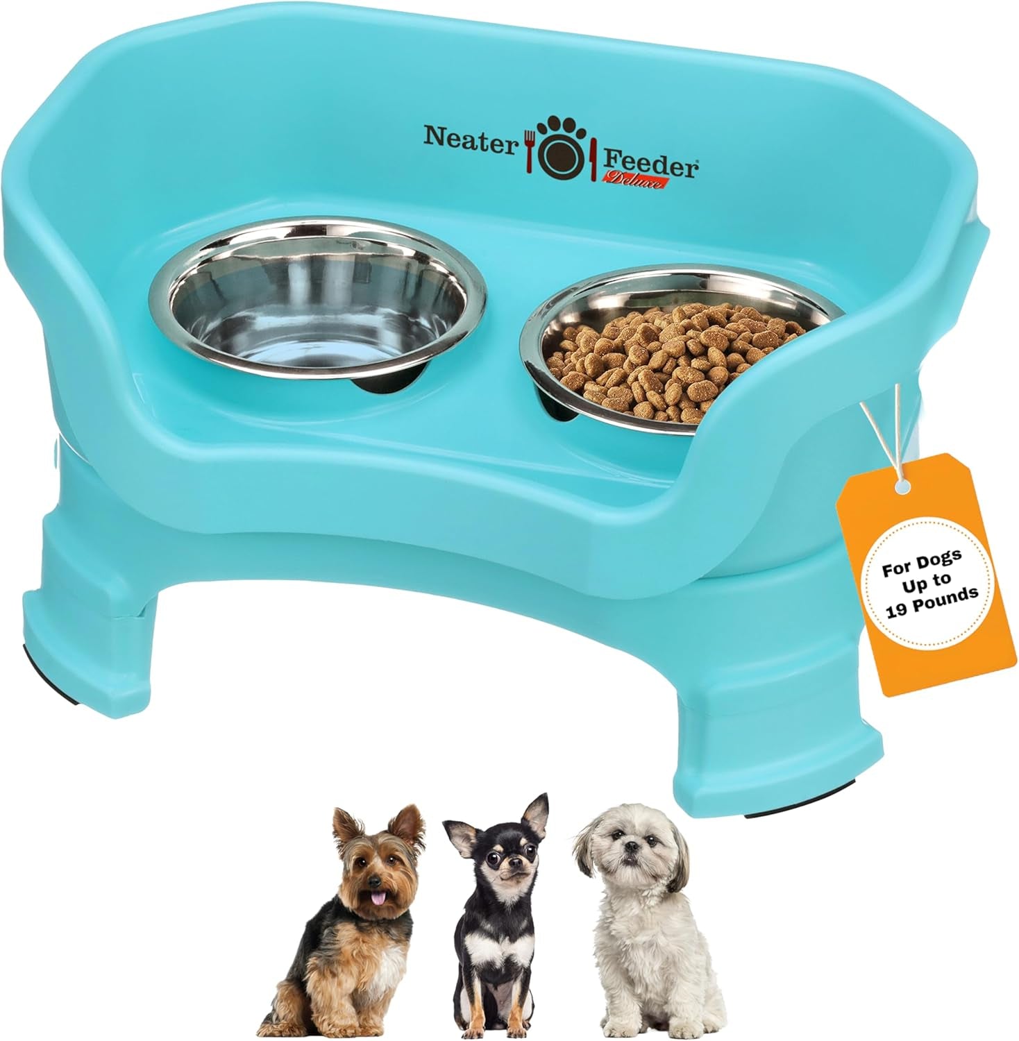 Neater Feeder Deluxe – Elevated Stainless Steel Dog Bowl Set for Small Dogs | Mess-Proof & Made in USA