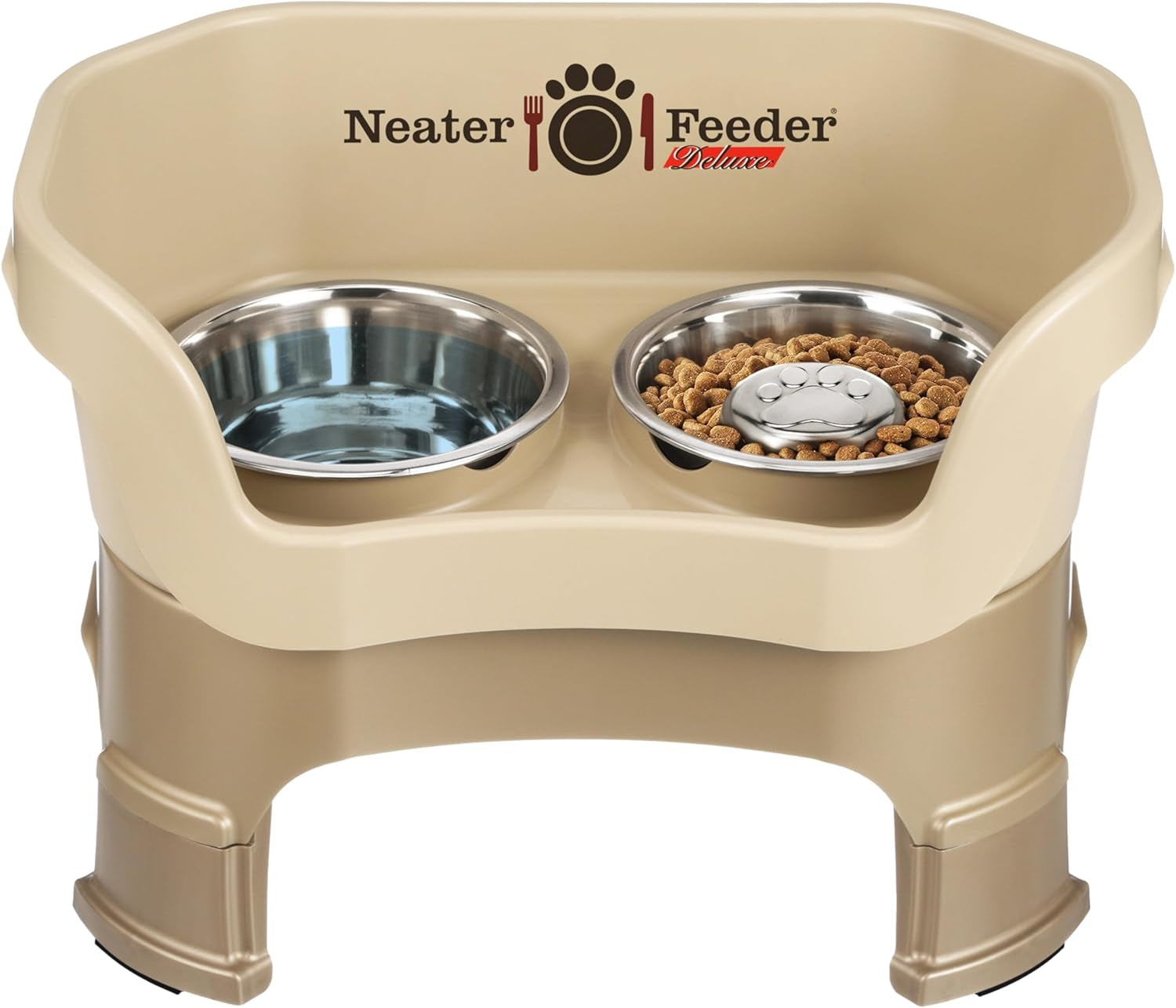 Neater Feeder Deluxe – Elevated Stainless Steel Dog Bowl Set for Small Dogs | Mess-Proof & Made in USA
