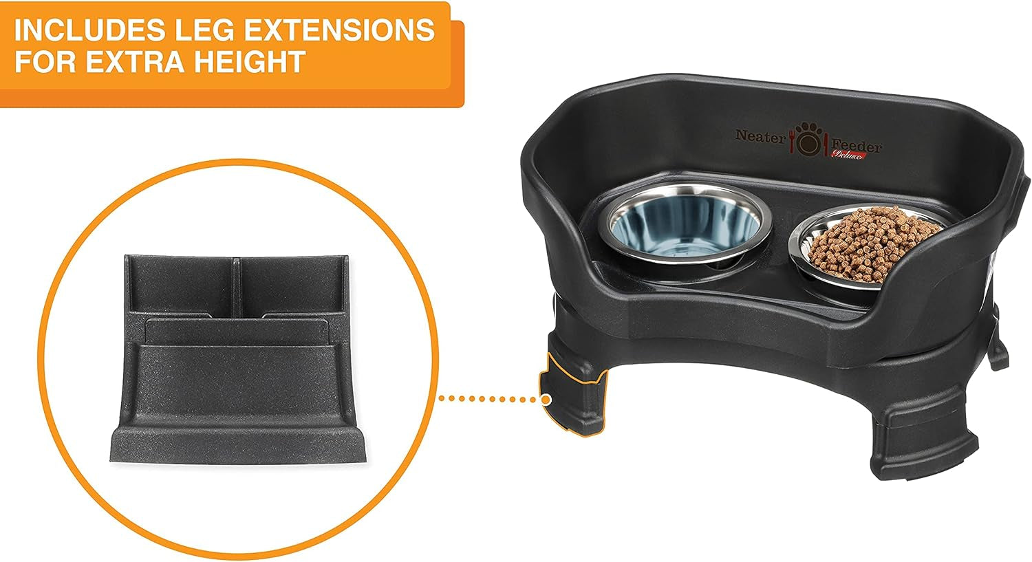 Neater Feeder Deluxe – Elevated Stainless Steel Dog Bowl Set for Small Dogs | Mess-Proof & Made in USA