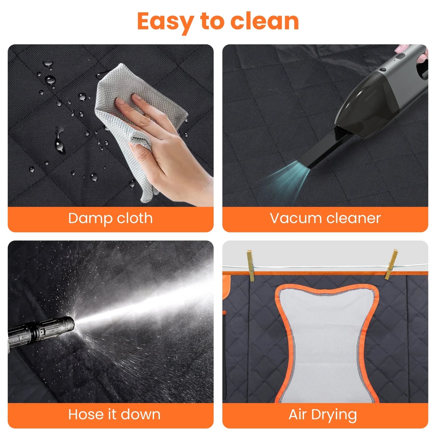 Collapsible Dog Car Seat Cover for Back Seat