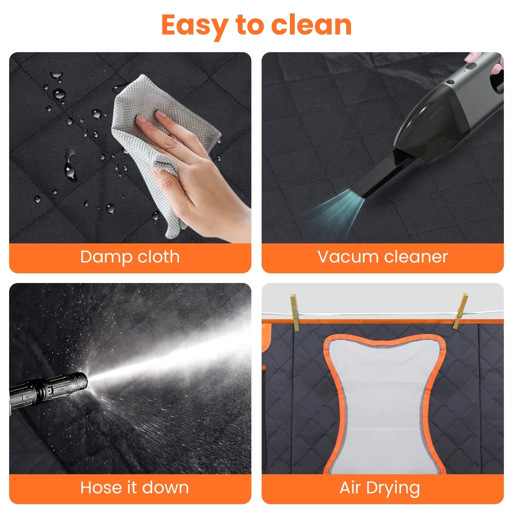 Collapsible Dog Car Seat Cover for Back Seat