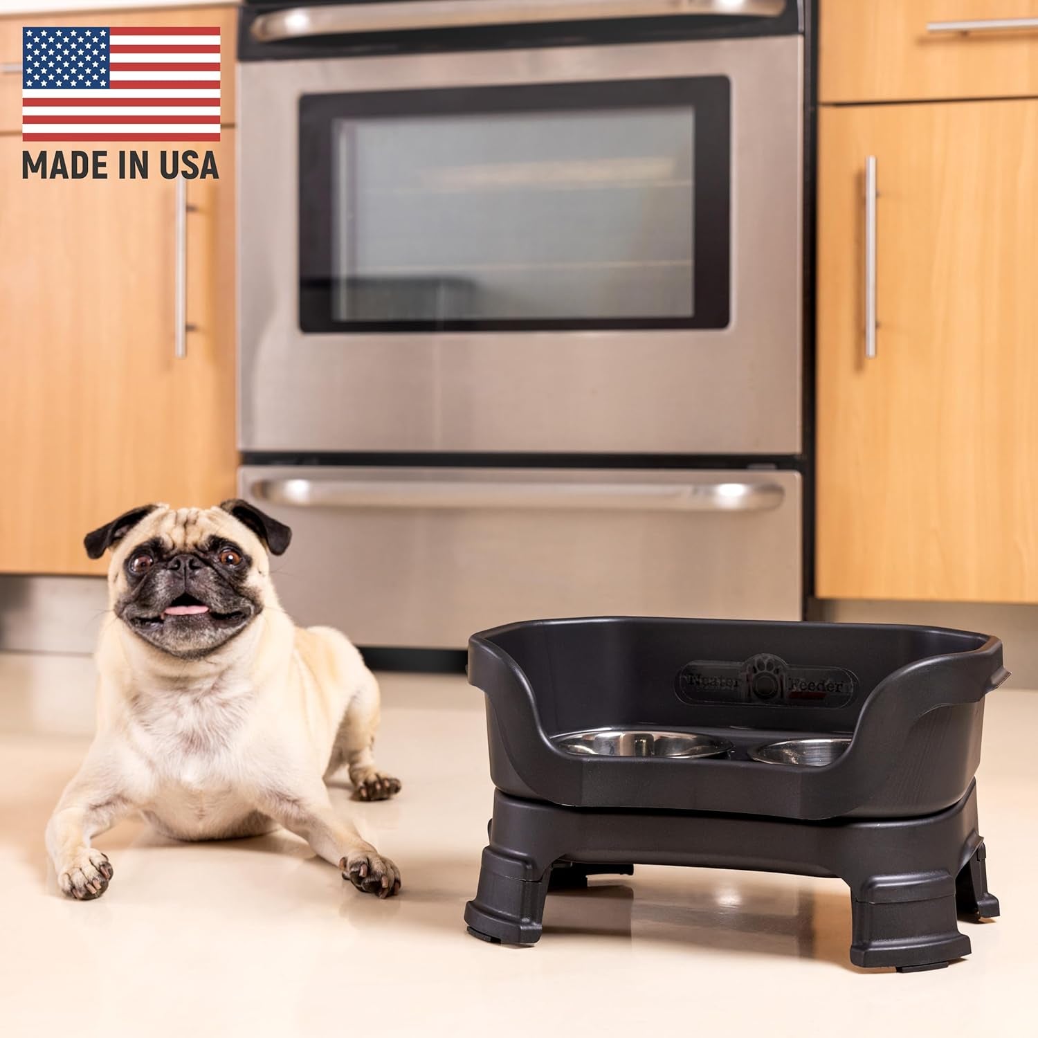 Neater Feeder Deluxe – Elevated Stainless Steel Dog Bowl Set for Small Dogs | Mess-Proof & Made in USA