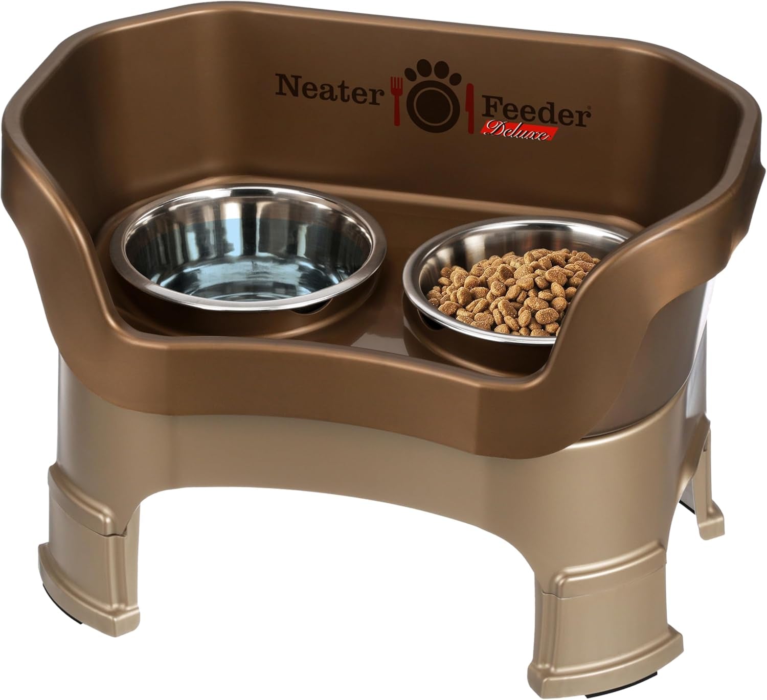 Neater Feeder Deluxe – Elevated Stainless Steel Dog Bowl Set for Small Dogs | Mess-Proof & Made in USA