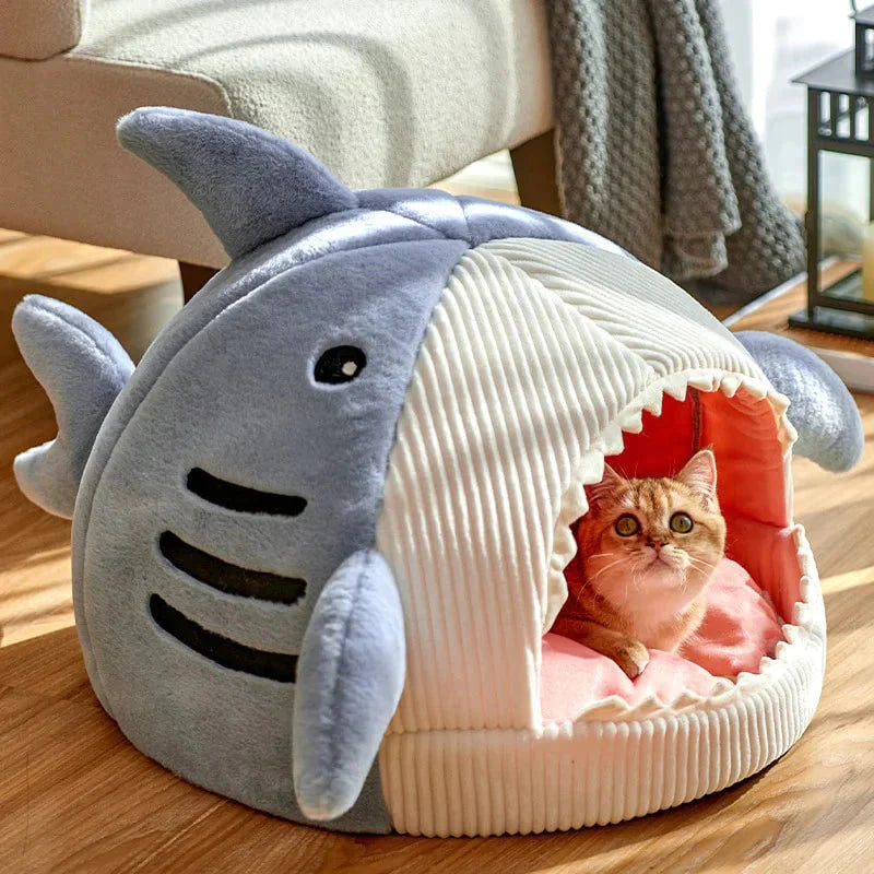 Luxury Plush Shark Pet Bed – Cats & Small Dogs | ShopCharley