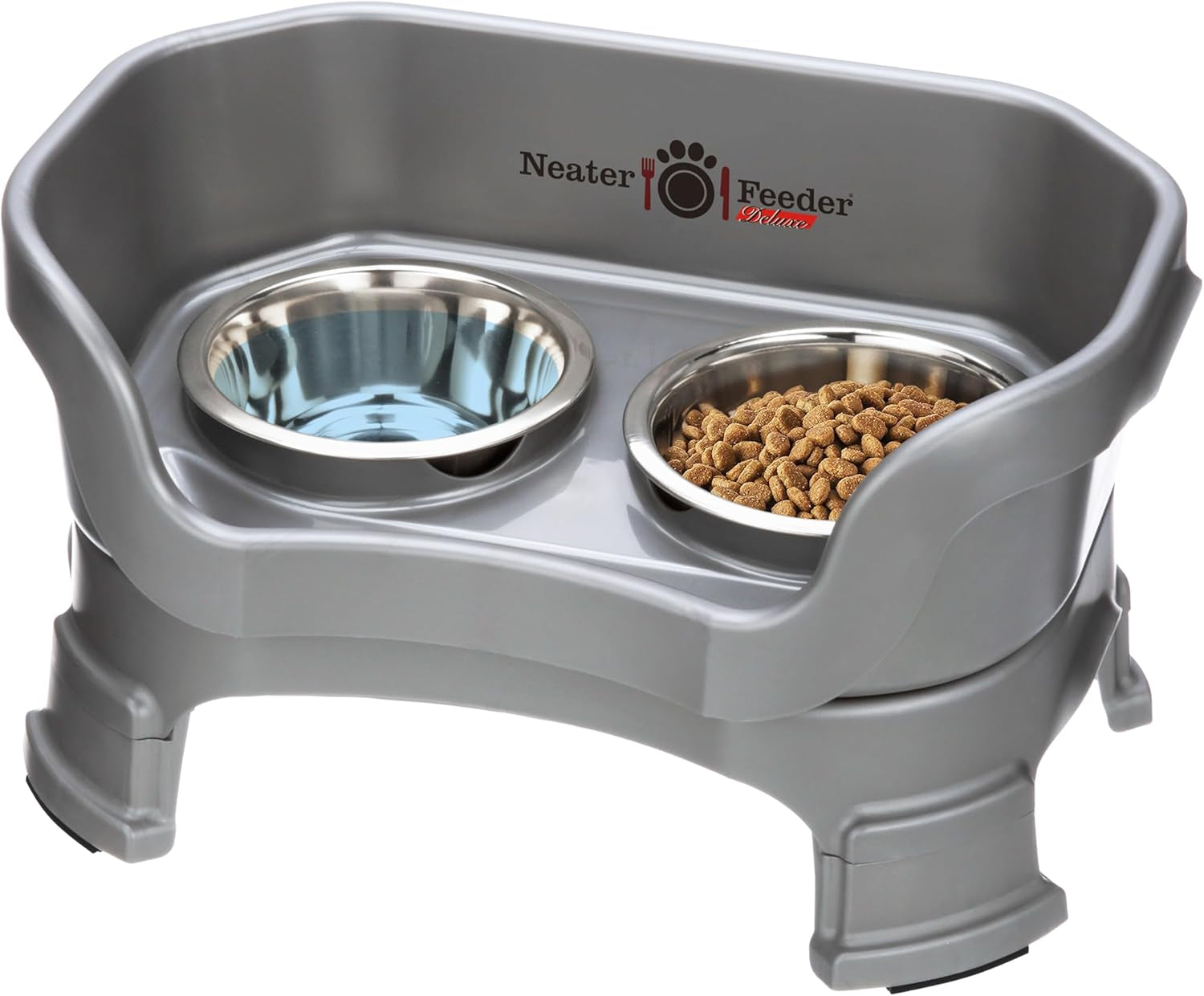 Neater Feeder Deluxe – Elevated Stainless Steel Dog Bowl Set for Small Dogs | Mess-Proof & Made in USA