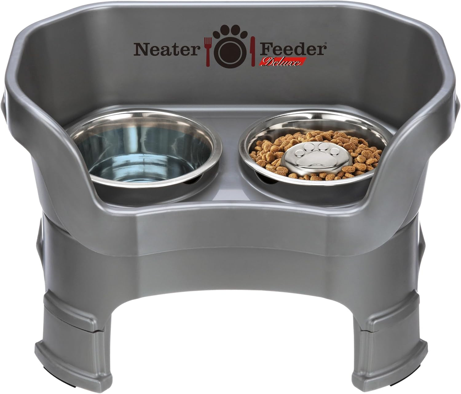 Neater Feeder Deluxe – Elevated Stainless Steel Dog Bowl Set for Small Dogs | Mess-Proof & Made in USA